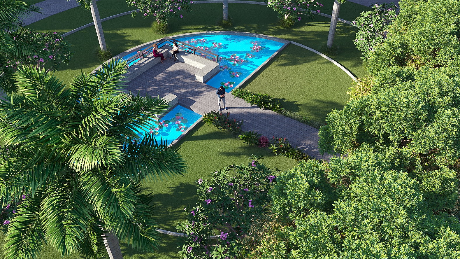 NPS Natures Nest Lotus Garden Aerial View Green Landscape East Bangalore